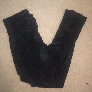 J Brand leather/ wax jeans