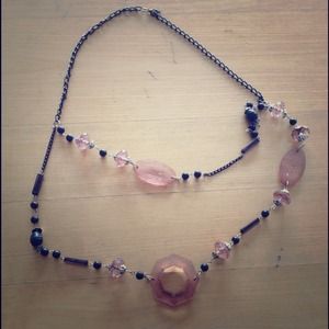 Pink stone necklace