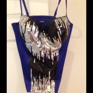 Blue/Black Sequin Bustier