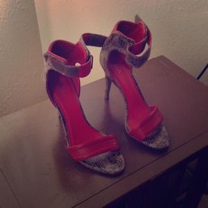 Red/snakeskin heels.