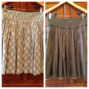 2 in 1 skirt! Mint, brown and peach print