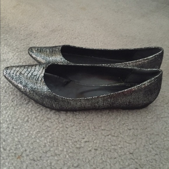 Forever 21 dark gray shimmer flats