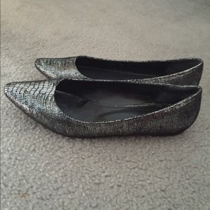 Forever 21 dark gray shimmer flats