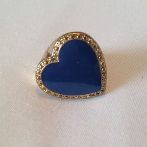 Navy Heart Shaped Ring