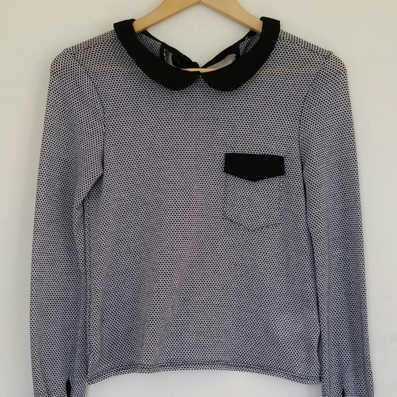 Urban Outfitters Peter Pan Collar Tie Back Shirt