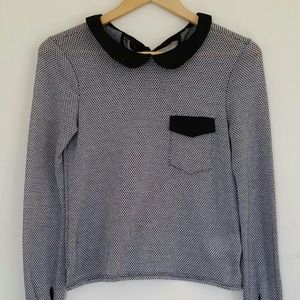 Urban Outfitters Peter Pan Collar Tie Back Shirt