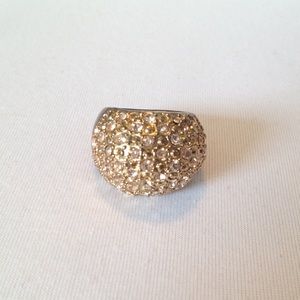 Peach and Gold Rhinestone Ring