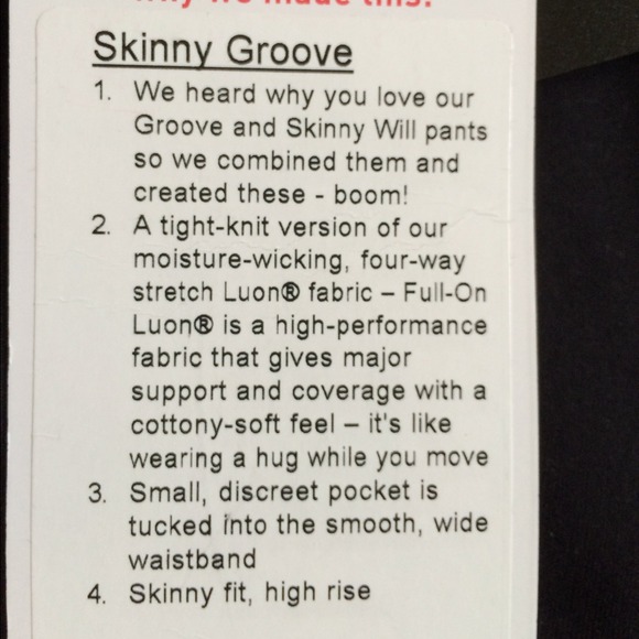 👏SOLD 👏 NWT Lulu sz 4 skinny groove pants - Picture 2 of 3