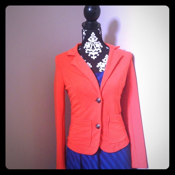 Orange Love Culture blazer with pockets