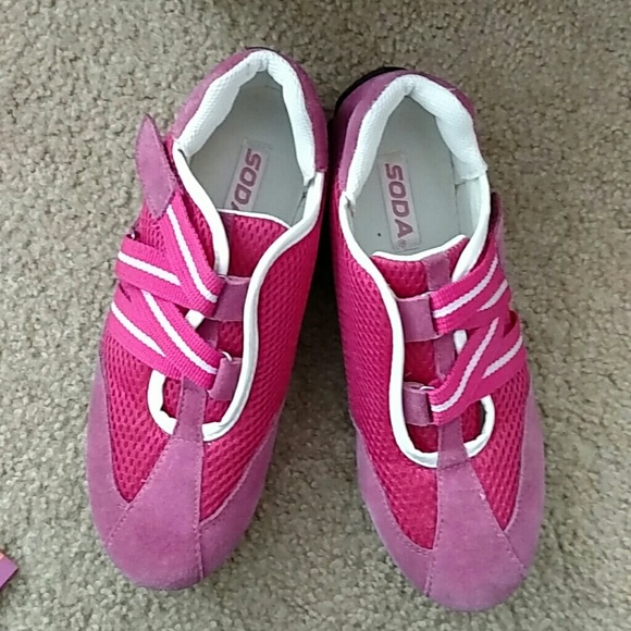 SOLD Sz 8-Hot Pink Soda Tennis Shoes w/ Velcro
