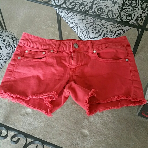Coral colored shorts from ae
