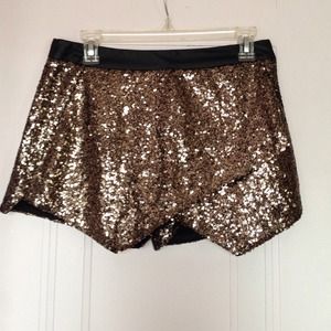 gold sequin envelope skort