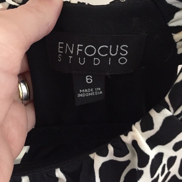 Enfocus Black & White Printed Dress - Picture 3 of 4