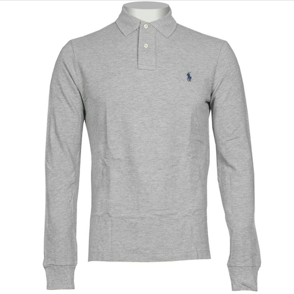 Men's Polo By Ralph Lauren grey long sleeve shirt