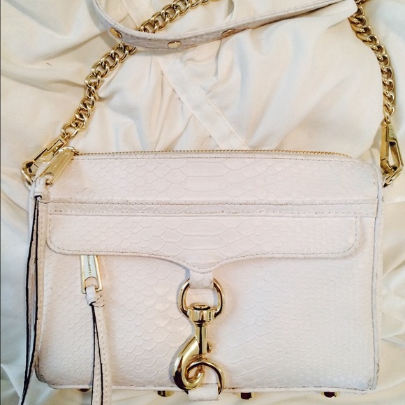 Rebecca minkoff white snakeskin crossbody