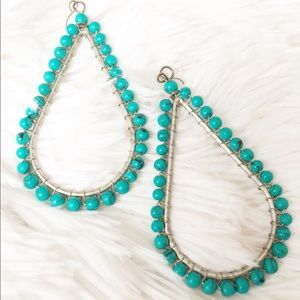 zad turquoise teardrop dangle earrings