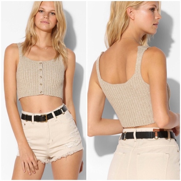 Urban Outfitters Tops - Tan Knit Crop Top