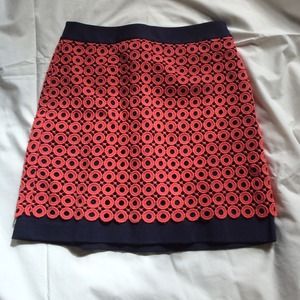 Coral and Navy Blue Skirt