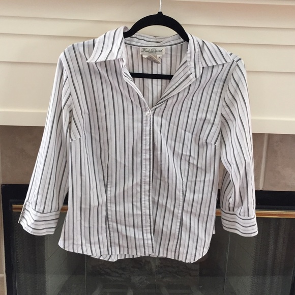 Fred David Stretch Button Up Pinstriped Shirt - Picture 2 of 4