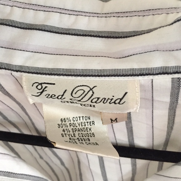 Fred David Stretch Button Up Pinstriped Shirt - Picture 3 of 4