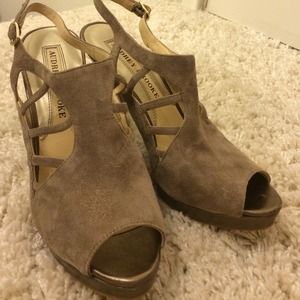 Suede Peep Toe Heel