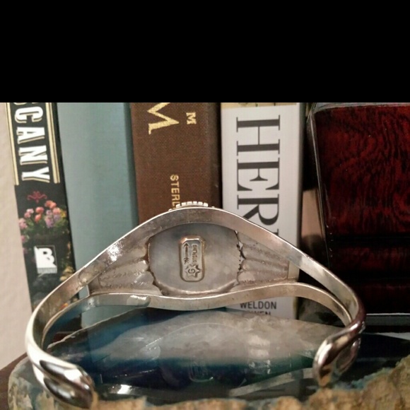 โ SOLDโSterling Cuff With Banded Amethyst - Picture 2 of 4