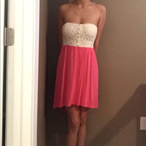 Hi-lo strapless dress