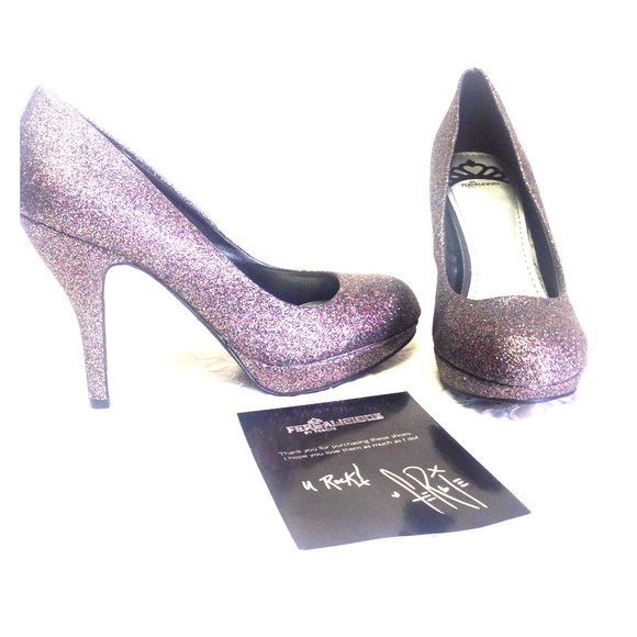 Super GLAM 4" mini-platform GLITTER heels💃❤️👠 - Picture 1 of 4