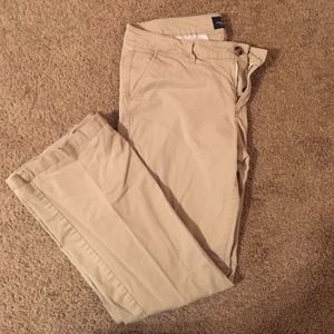 American Eagle kick boot khaki pants