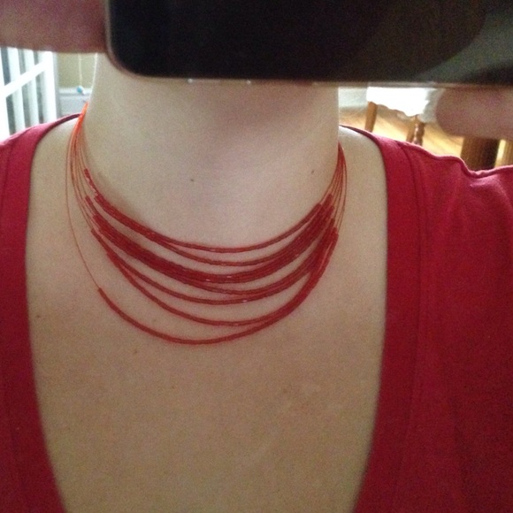 Red beaded necklace