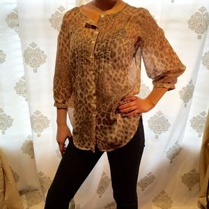 New York and Company Animal Print Blouse