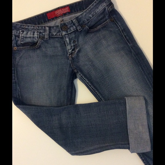 Guess Stone Washed Stretch Denim Capri Jeans