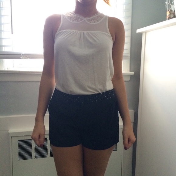 Express black gold studded shorts