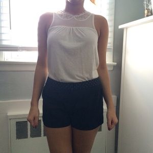 Express black gold studded shorts