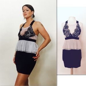 Lace Transparent front dress size medium