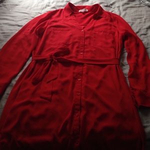 RED HOT Express large shirt dress WORN ONCE