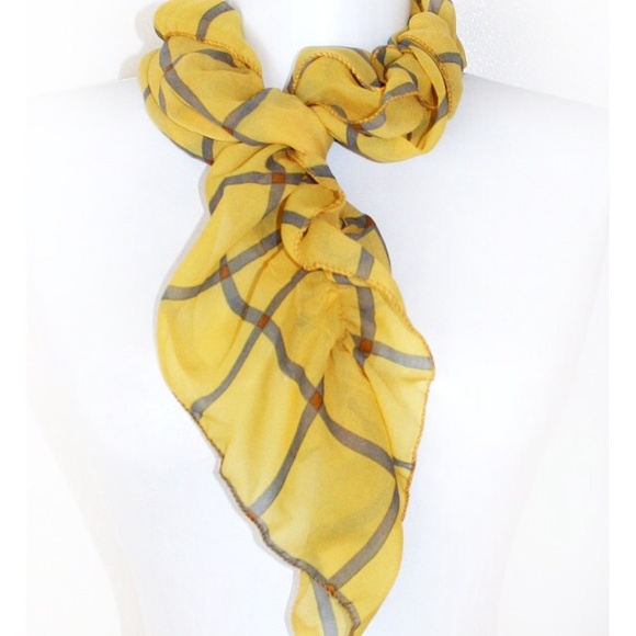 Yellow/ Gray Lattice Scarf