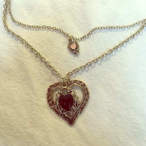Two tier heart necklace
