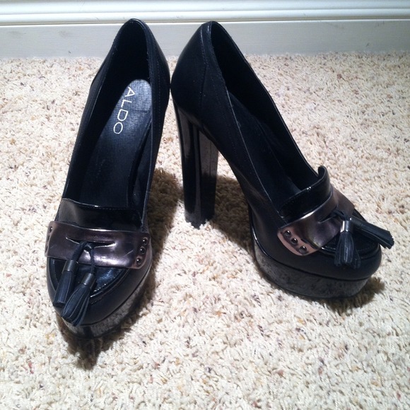 ALDO Black and Silver 5" High Heels