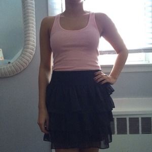 Dark grey tiered skirt with sparkles