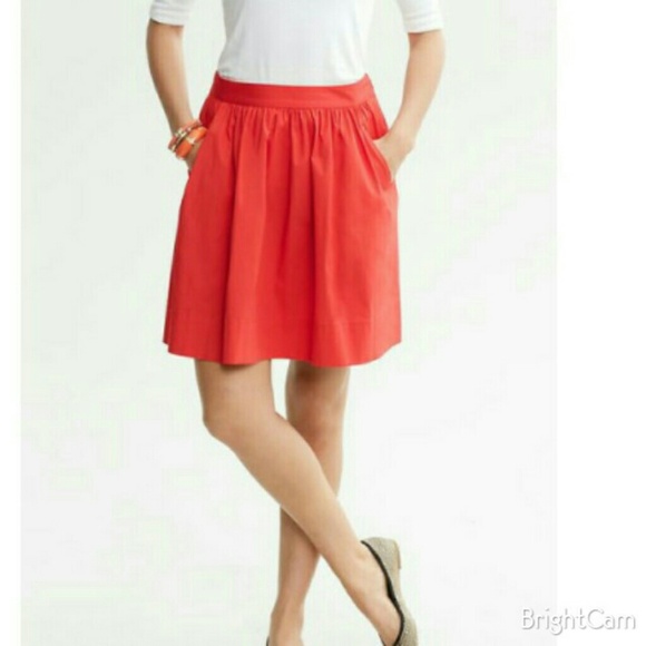 Banana Republic red pleaded skirt 2