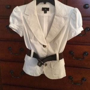 White and tan blazer