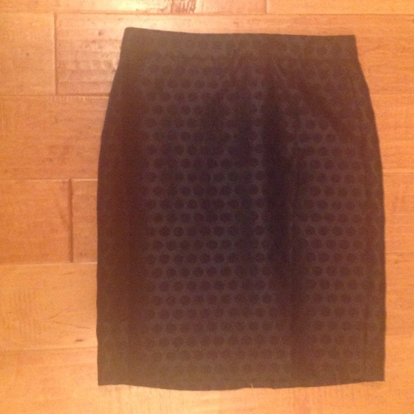 SOLD J Crew Black Polka Dot Pencil Skirt