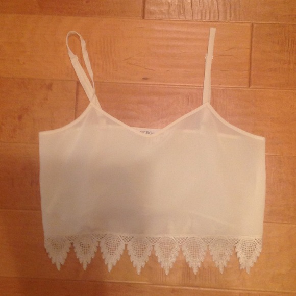 BCBGeneration Creme Colored Crop Top