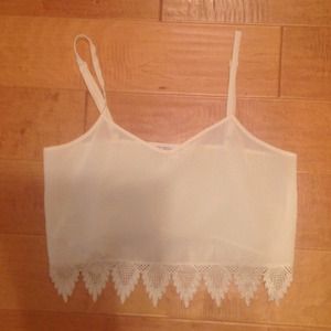 BCBGeneration Creme Colored Crop Top