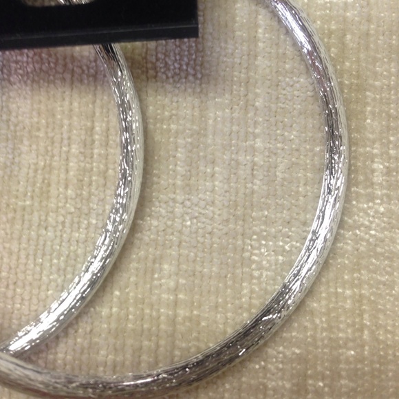 2.5" Etched Hoop Earrings. - Picture 2 of 3