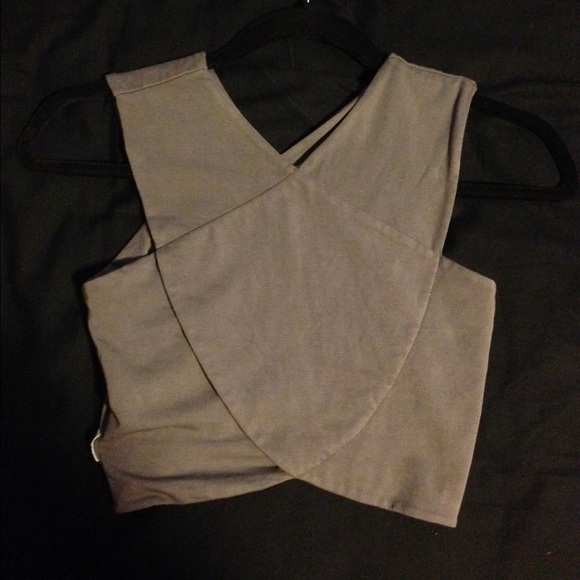 Grey Cross LF Crop Top, WITH TAGS STILL ON!