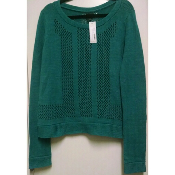 NWT Fate Open Knit Turquoise Sweater