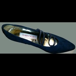 Karen Scott Spruce Shimmer Suede Heels Size 7c
