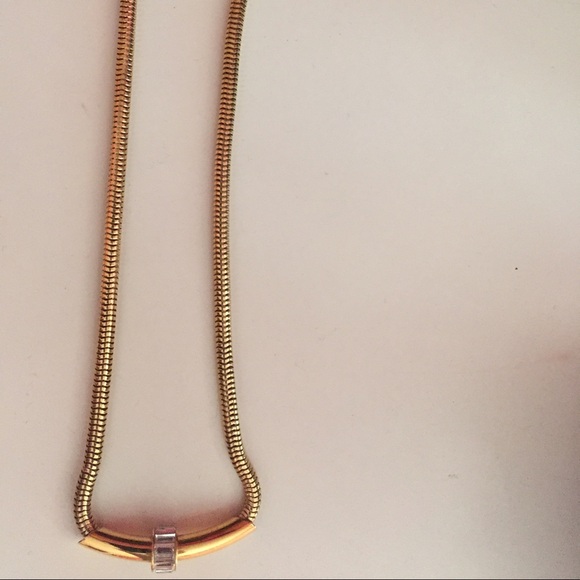 Gold statement necklace Henri bendel